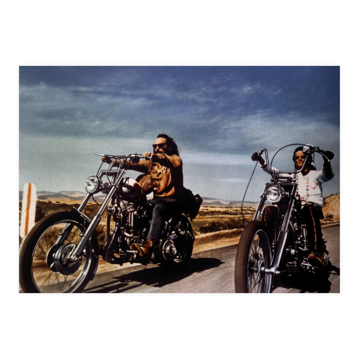 DENNIS HOPPER and PETER FONDA in EASY RIDER (1969), directed by DENNIS HOPPER. (Print Only)