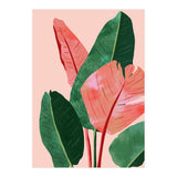 Blush Tropical, Banana Leaves Watercolor Botanical Jungle Painting, Forest Plants Leaves Pink Chic Bohemian (Print Only) thumbnail