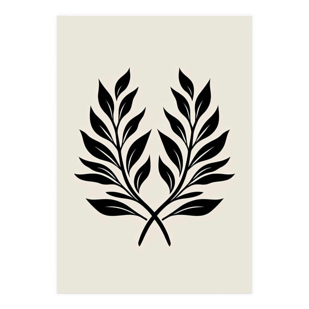 Minimalist Laurel Wreath: Botanical Line Art (Print Only)