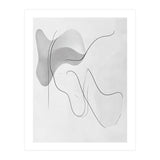 Abstract Black And White Flowing Lines And Shapes (Print Only) thumbnail