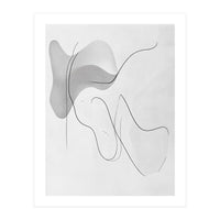 Abstract Black And White Flowing Lines And Shapes (Print Only)
