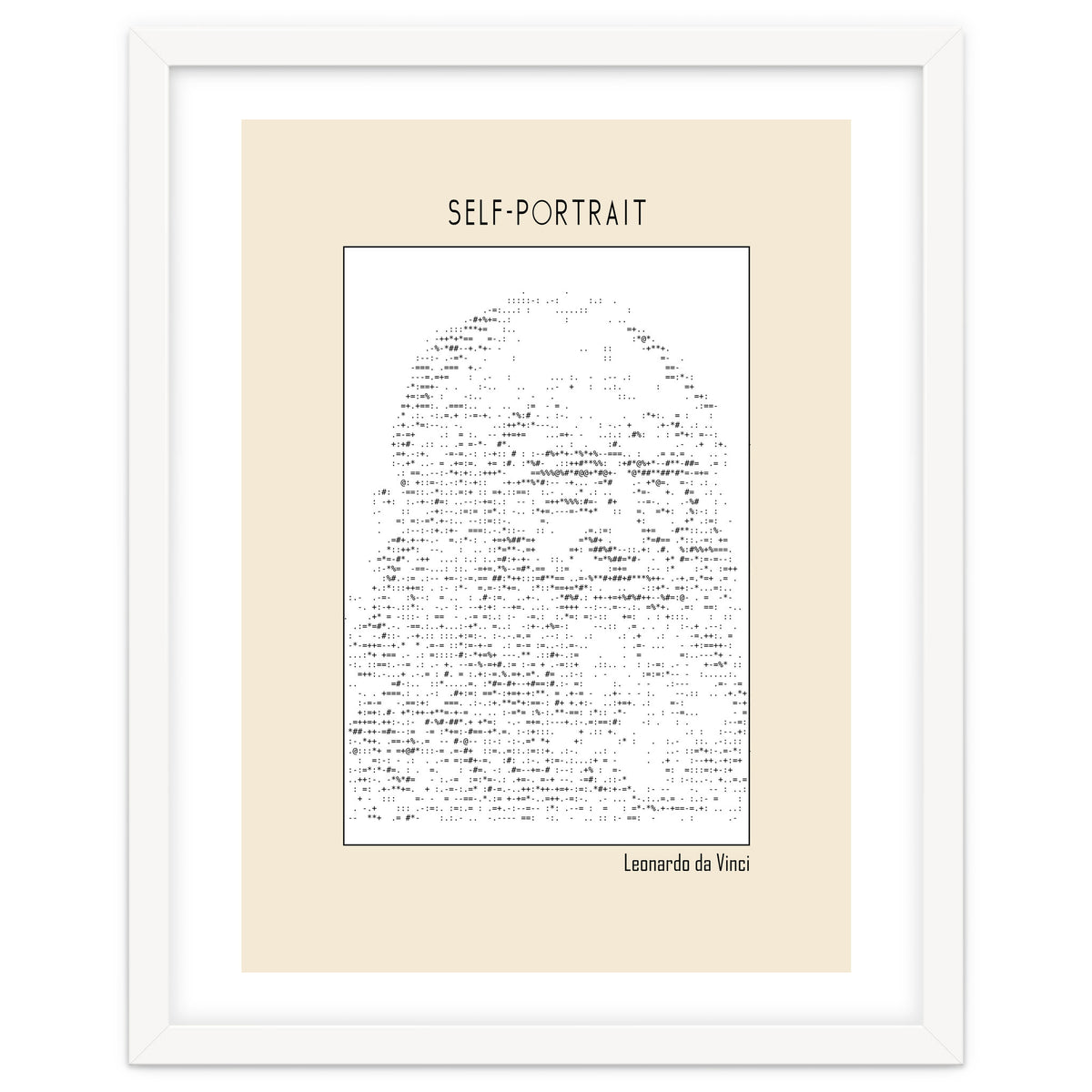 Self Portrait – Leonardo Da Vinci (ascii Art)