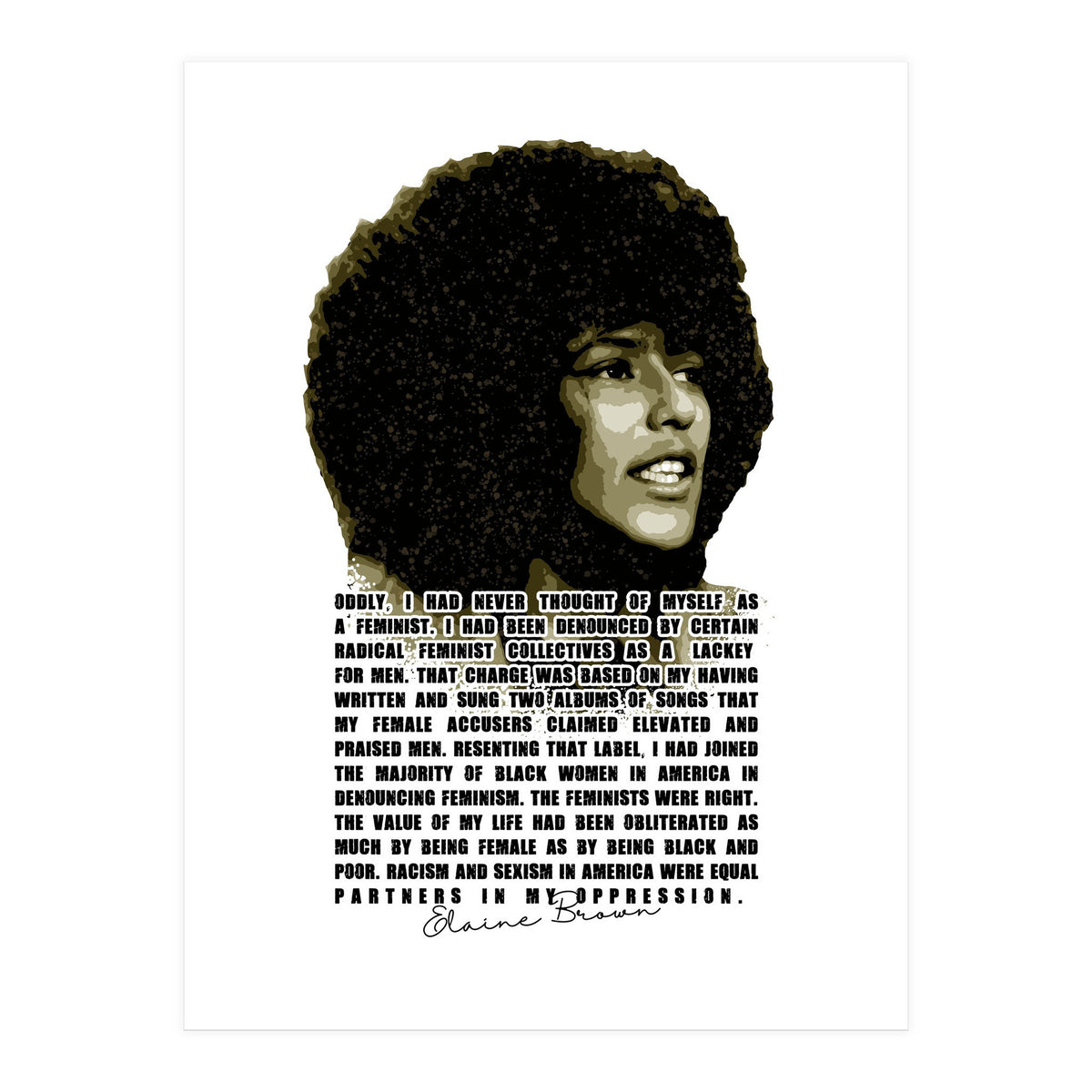 Elaine Brown American Prison Activist Legend in Vintage Quotes (Print Only)