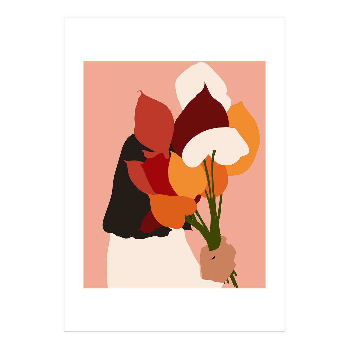 The Comfort Zone, Pastel Bohemian Woman, Floral Self Care Self Love Positivity Growth, Eclectic Boho Concept (Print Only)