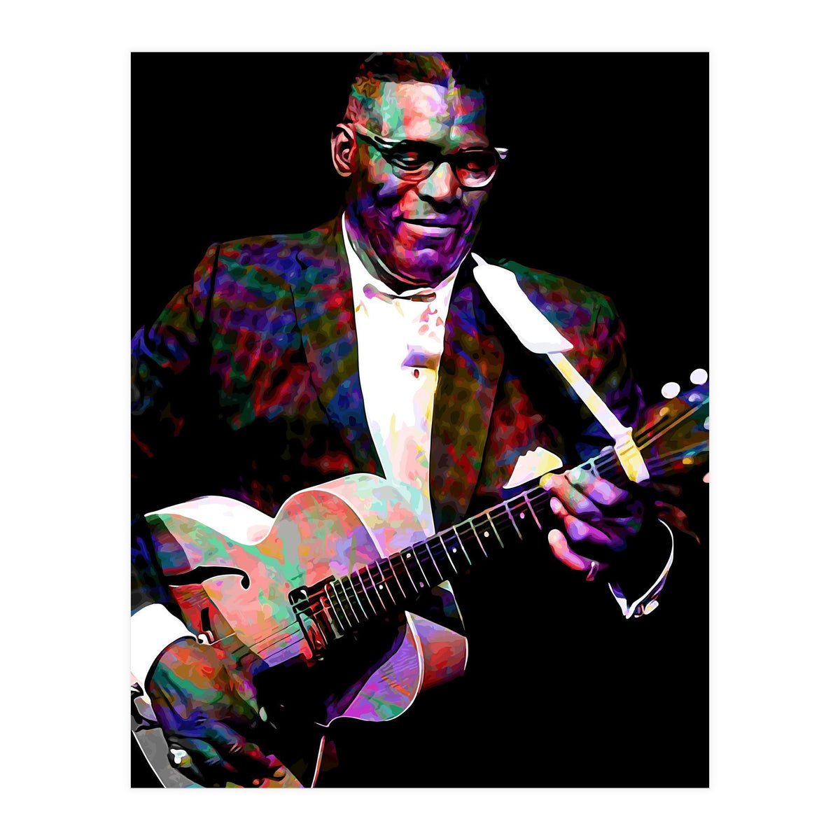 Howlin Wolf American Blues Guitarist Colorful (Print Only)