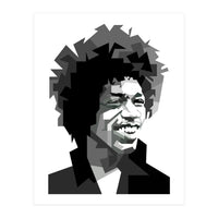 Jimi Hendrix Rock And Blues Music Black White (Print Only)