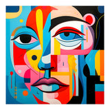 CUBIST HARMONY,  face, the essence of Cubist inspiration in a fragmented vibrant spectrum. (Print Only) thumbnail