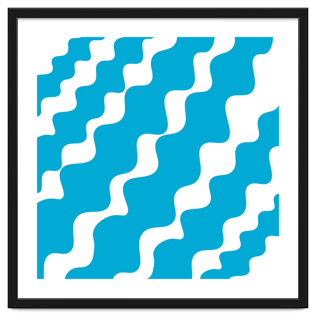 Slanting Blue Wavy Pattern