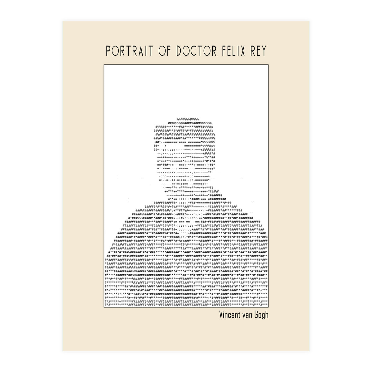 Portrait Of Doctor Felix Rey (ascii Art) (Print Only)