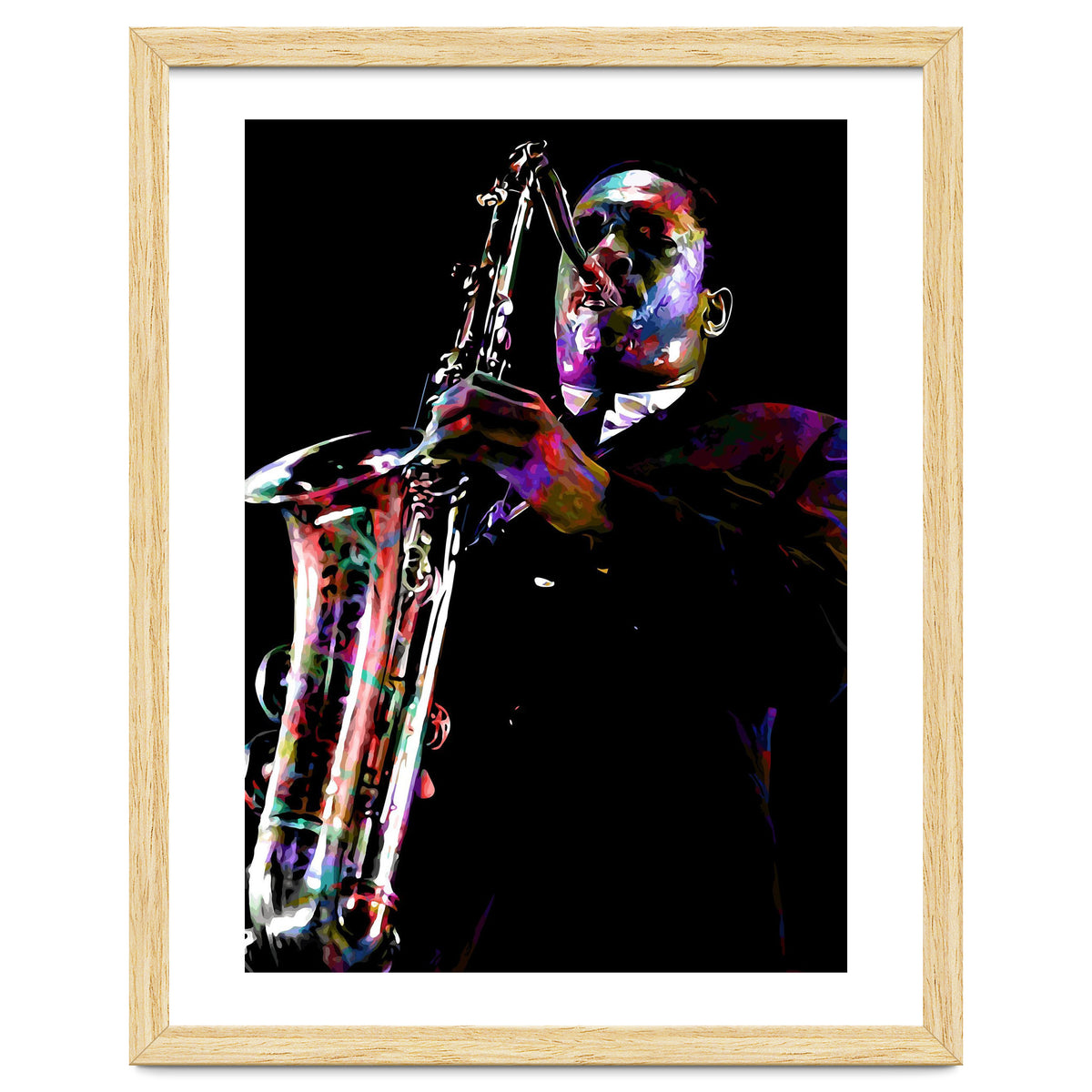 John Coltrane American Jazz Saxophonist Colorful