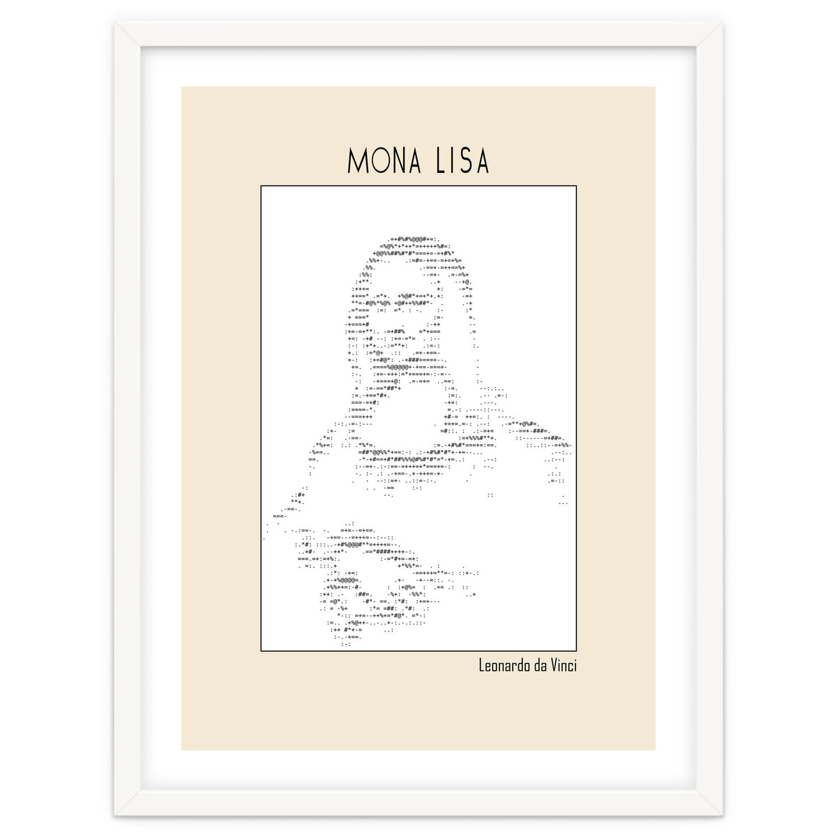 Mona Lisa – Leonardo Da Vinci Ascii Art