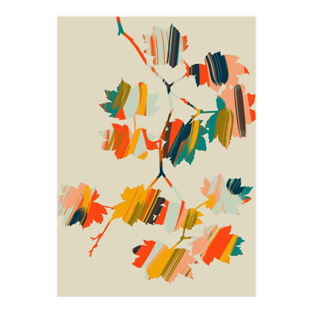 colorful hanging maple leaves (Print Only)