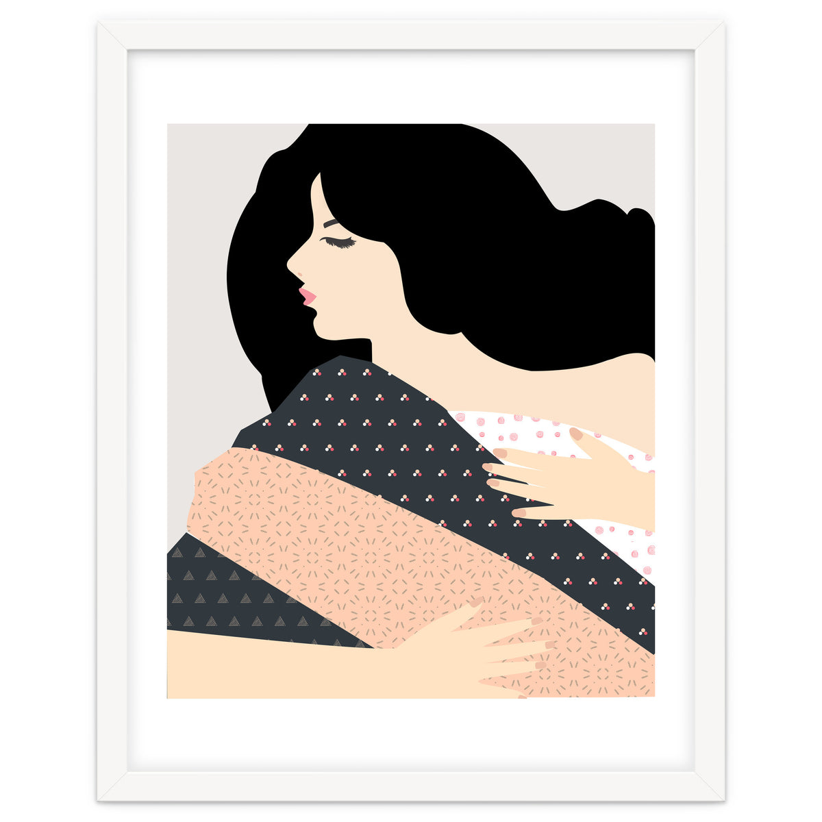 Not Today, Sleepy Lazy Woman In Bed, Quirky Eclectic Blanket Cozy Sleep In Illustration