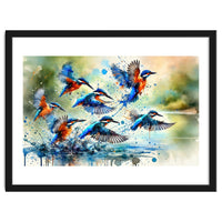 Kingfishers In Flight