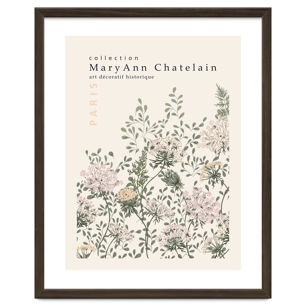 Historic decorative art Paris Queen Anne's lace