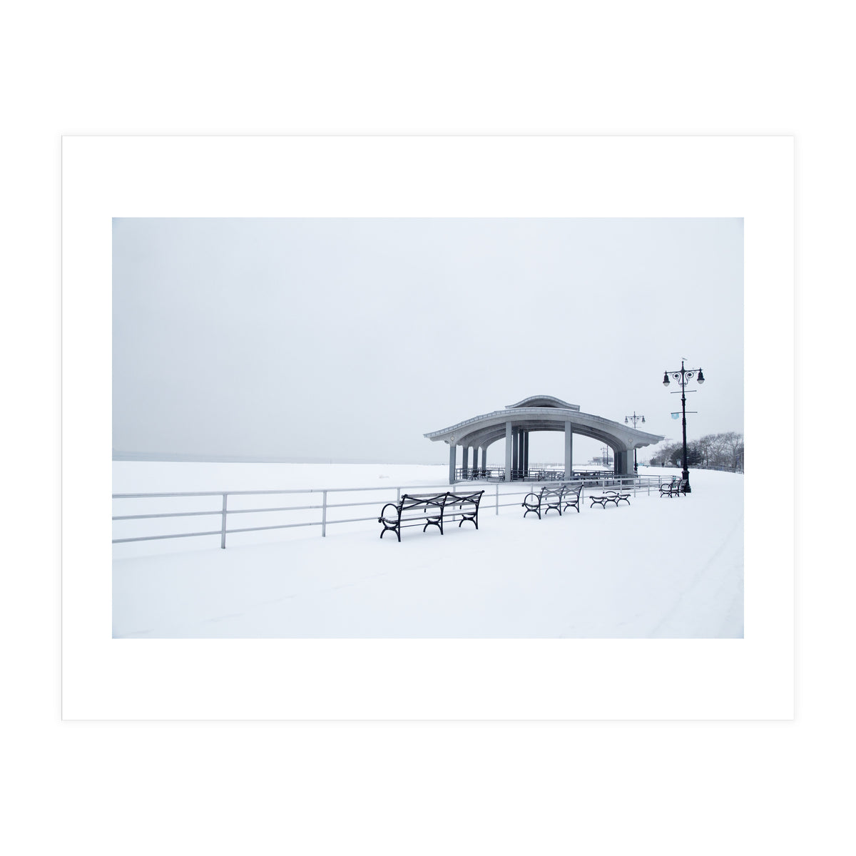 Benches in the Winter seascape  (Print Only)