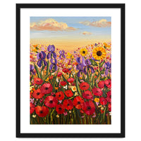 Vibrant Wildflower Field Oil Painting