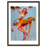 Pinup Sexy Woman Picking Oranges On A Tree Branch thumbnail