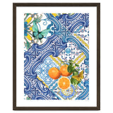 Mediterranean blue tiles, butterflies and citrus fruit thumbnail