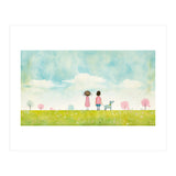 Cute Girl And Boy  (Print Only) thumbnail