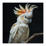 White Cockatoo Parrot Bird Perched On Branch (Print Only) thumbnail