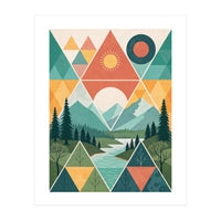 Geometric Convergence: A Mosaic of the Alpine Wilderness (Print Only)