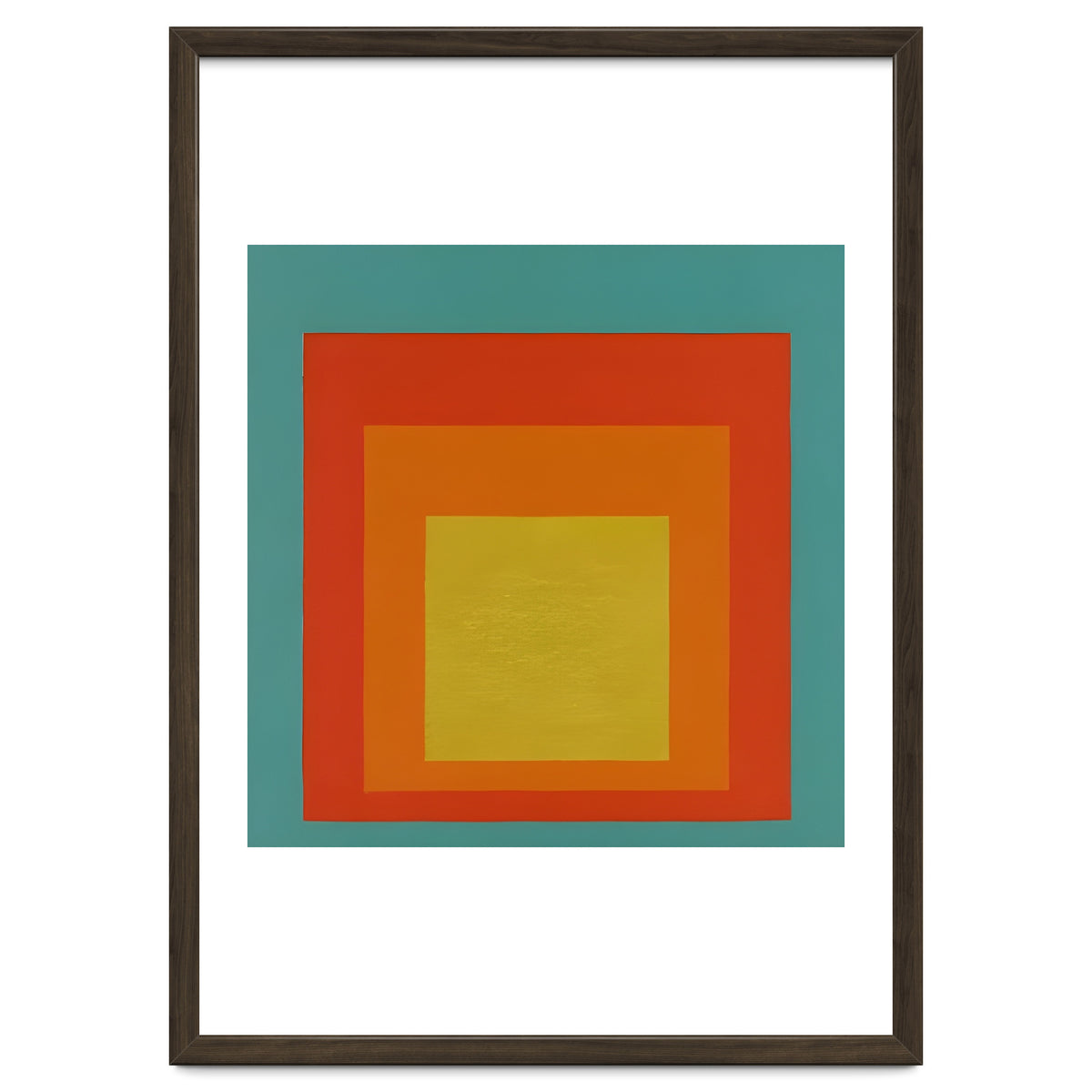 JOSEF ALBERS - HOMAGE TO THE SQUARE GREEN RED YELLOW ORANGE
