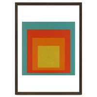 JOSEF ALBERS - HOMAGE TO THE SQUARE GREEN RED YELLOW ORANGE