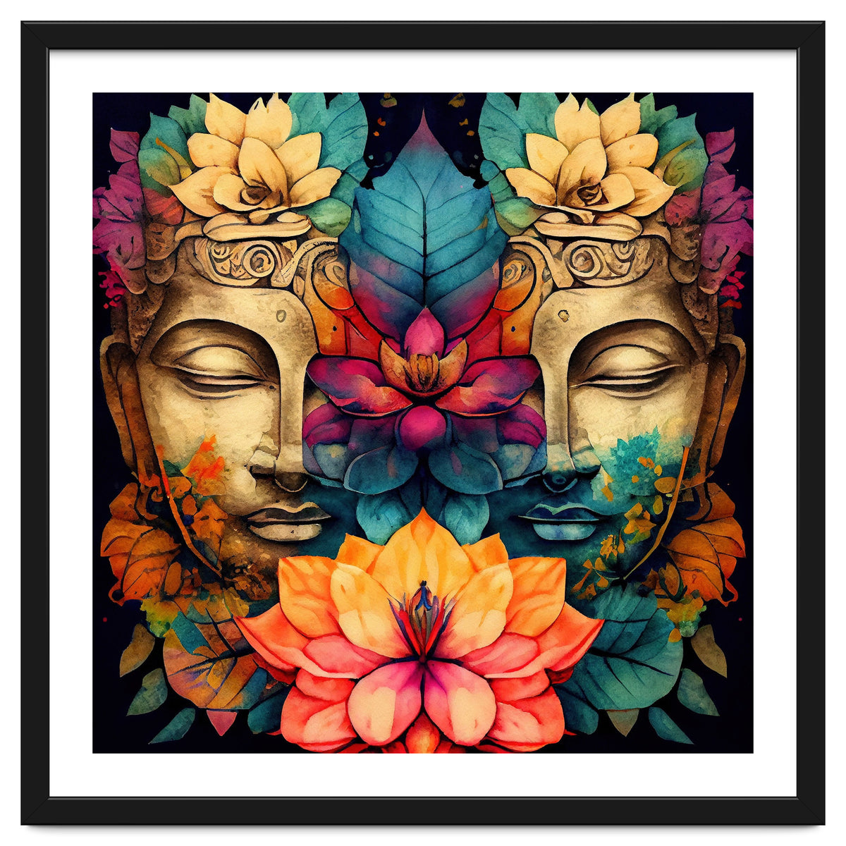 Twin Lotus Buddha Portrait