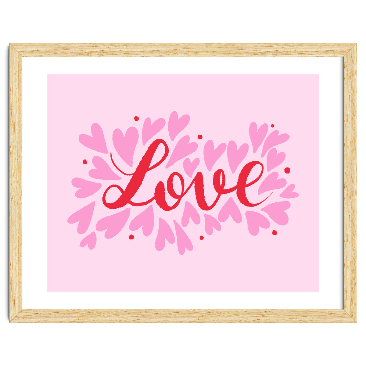 Love hearts - pink and red