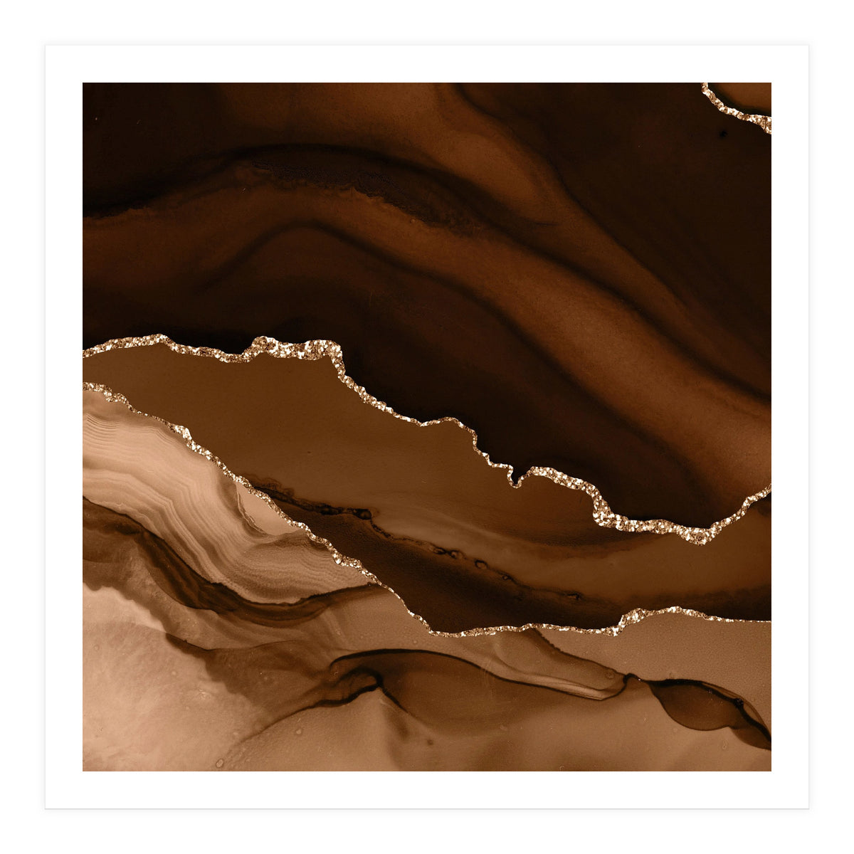 Brown & Gold Agate Texture 12 (Print Only)