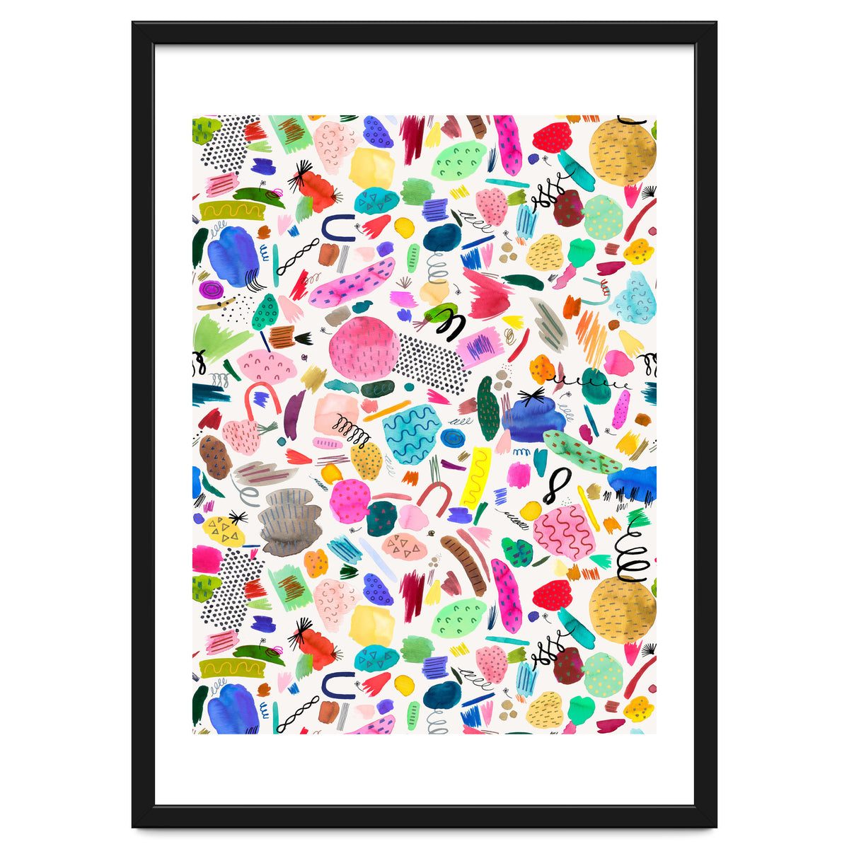 Abstract Colourful Marks Scribbles