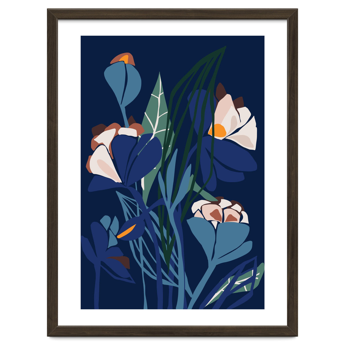 Florals At Night – Modern Illustration
