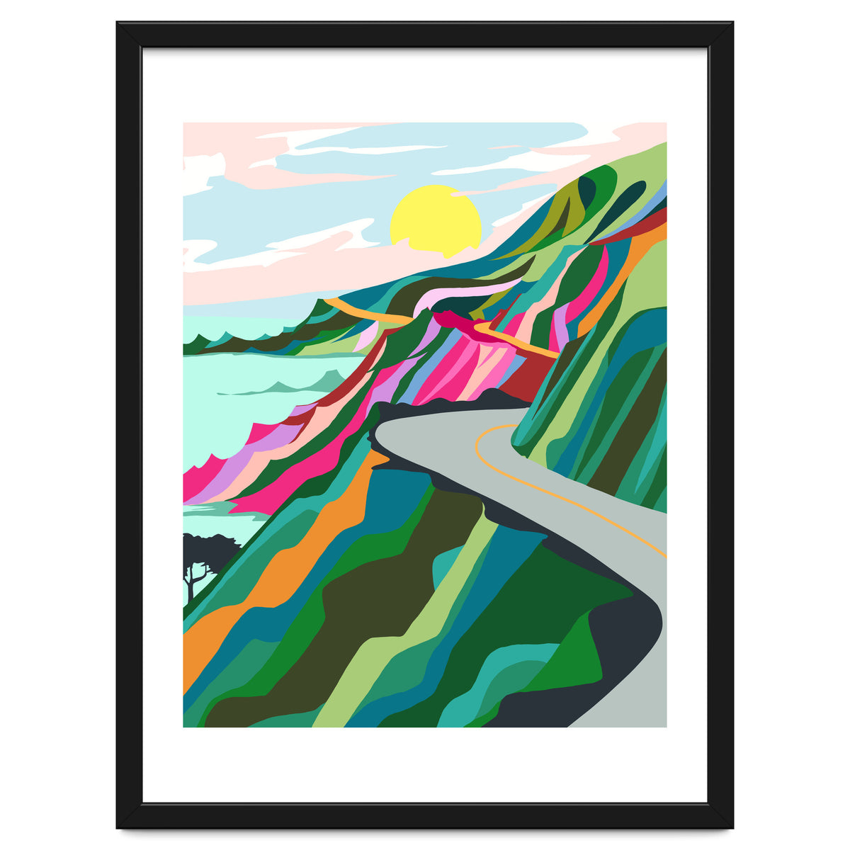 The Best Is Yet To Come, Nature Travel Landscape Colorful, Hope Positivity Growth Mindset, Eclectic Bohemian Forest Contemporary, Illustration Adventure Sunset