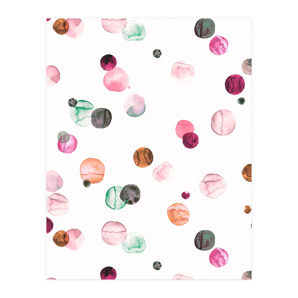 Polka Dots Watercolor Minimal Pink (Print Only)
