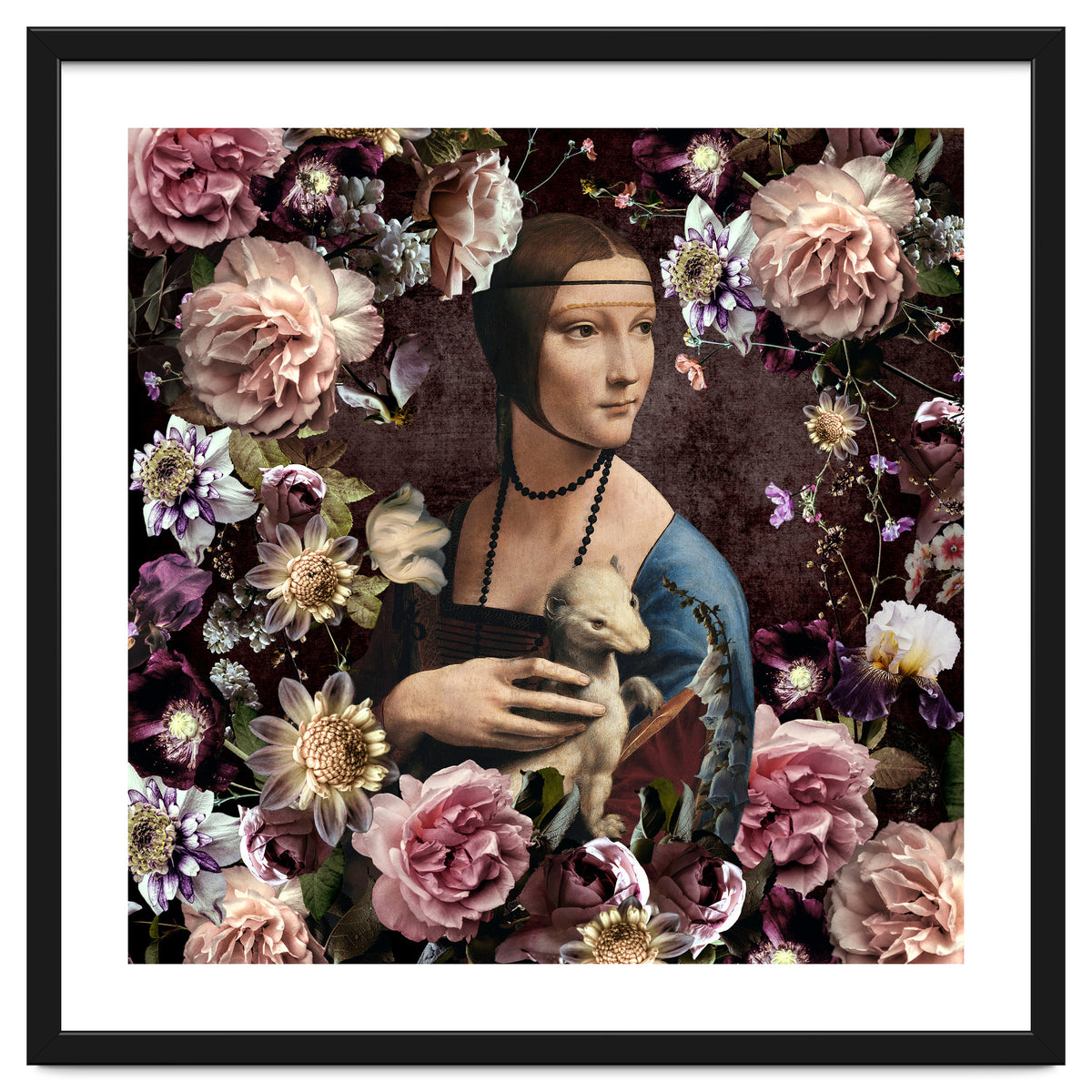 Woman with Ermine And flowers