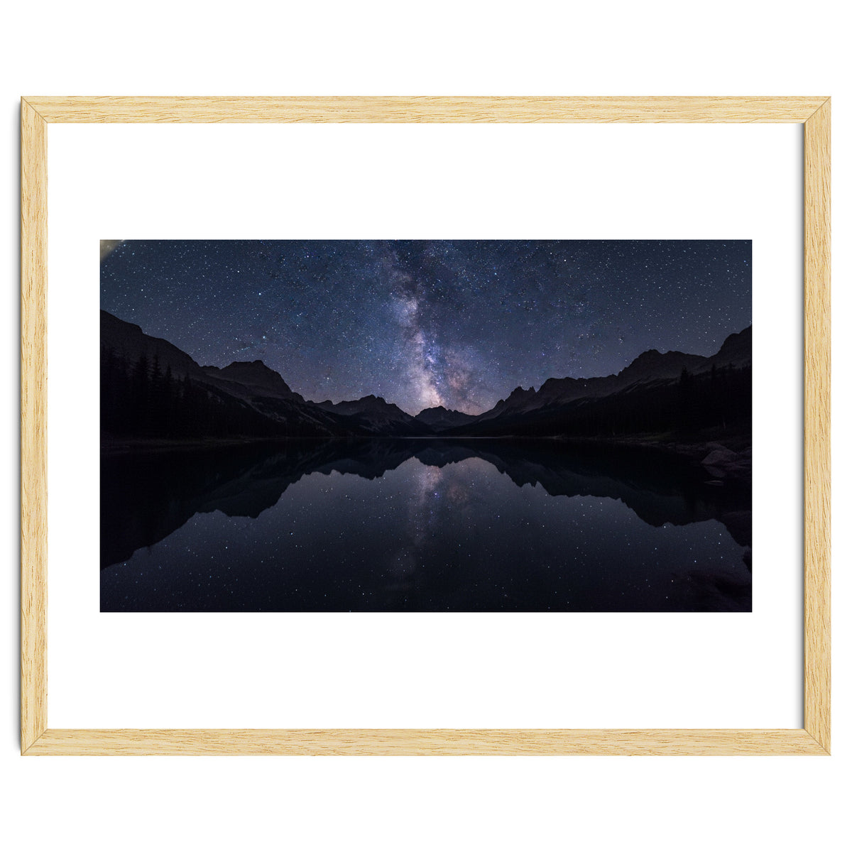 Starlit Reflection: Milky Way Over Mountain Lake