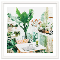 Junglow, Urban Jungle Botanical Home decor, Tropical Plants Interior Design Plant Lady Painting
