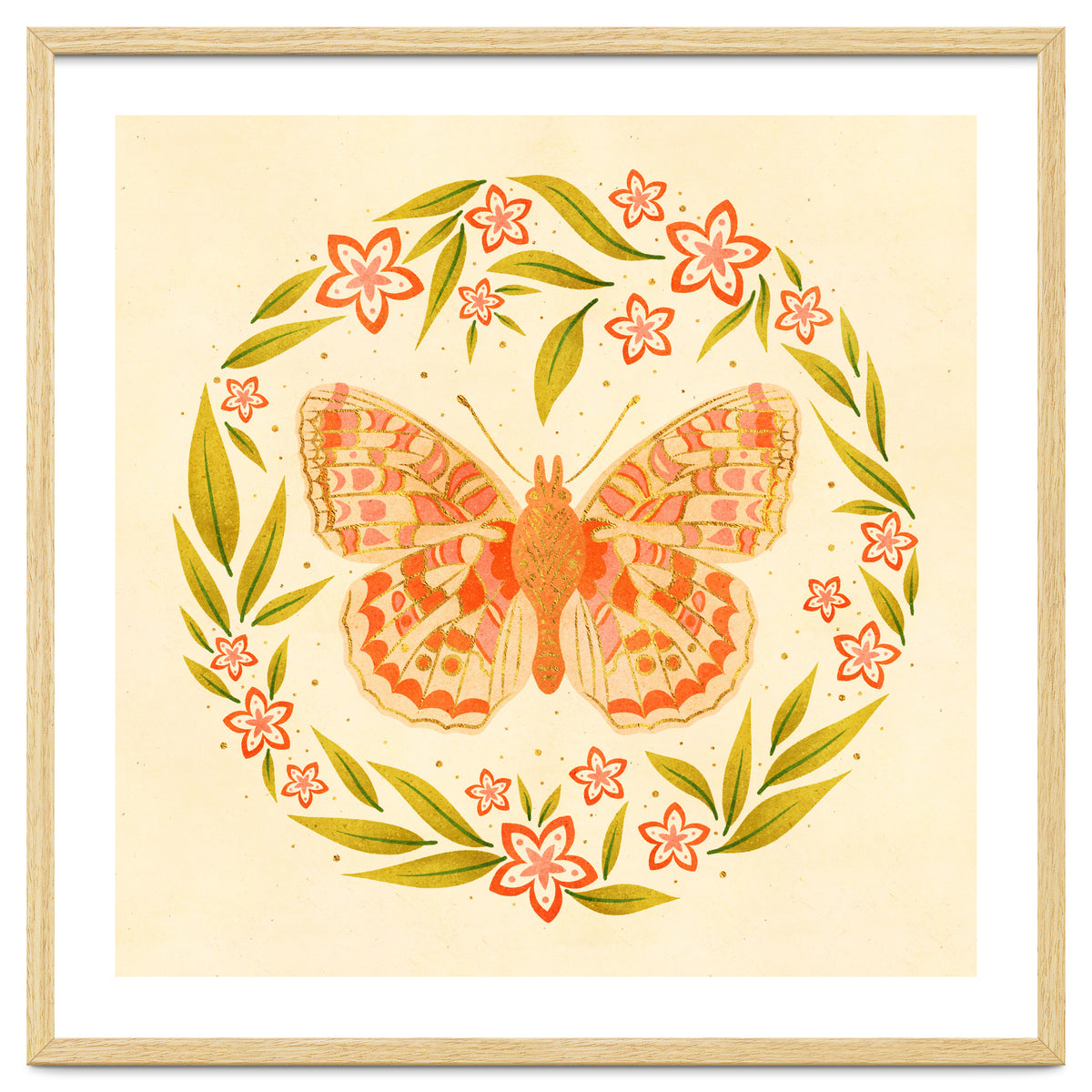 Retro Floral Butterfly