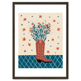 Mocha Cowboy boot with flowers thumbnail