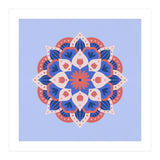 Mandala flower - blue and coral (Print Only) thumbnail