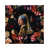 Girl With Pearl Earring And Flowers (Print Only) thumbnail