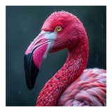 Close Up Pink Flamingo In Rain Drops (Print Only) thumbnail