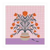 Tulips in a vase - orange and violet (Print Only) thumbnail