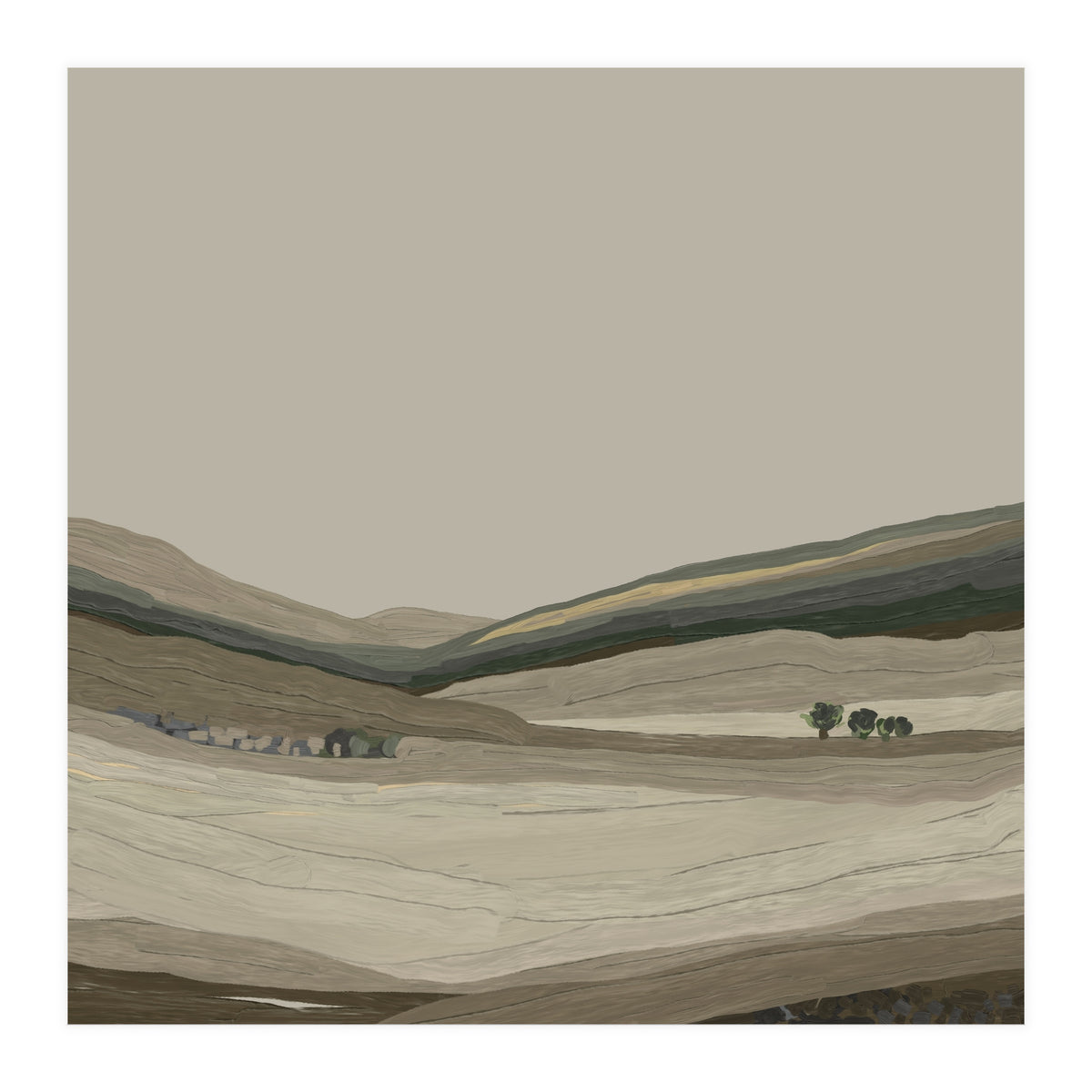 Muted Landscape oil painting  (Print Only)