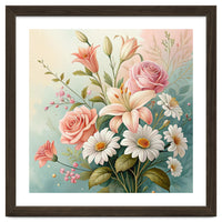 Elegant Pastel Floral Bouquet Illustration
