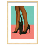 Woman In Heels With Black Cat thumbnail