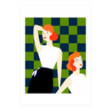 Moods, Checkers Girl Friends Chic Chess, Modern Bohemian Eclectic Woman Girl Boss, Bff Fashion Style (Print Only) thumbnail