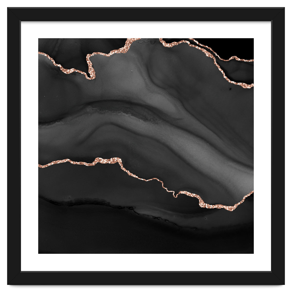 Black & Rose Gold Agate Texture 01