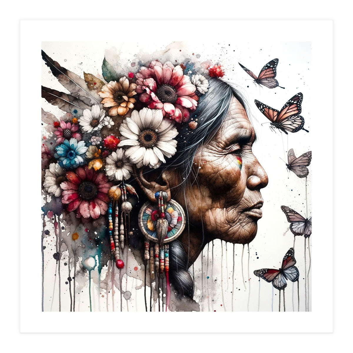 Matriarch With Wildflowers (Print Only)